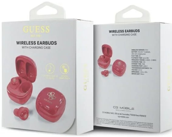 Casti Wireless Guess Bluethooth Mini Iridescent 4G Printed Logo Fuchsia - 2 | YEO